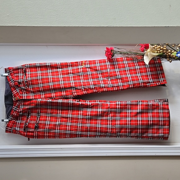 Surfanic | Stunner Red Plaid Tartan Snow Pants - Picture 3 of 13